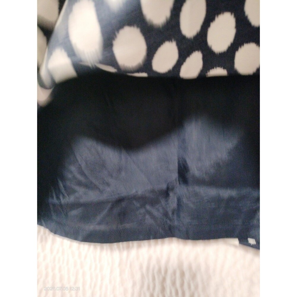 Ann Taylor Loft Skirt Above Knee Length Navy Blue Polka Dot Sz 8 Pockets Lined - Picture 9 of 10